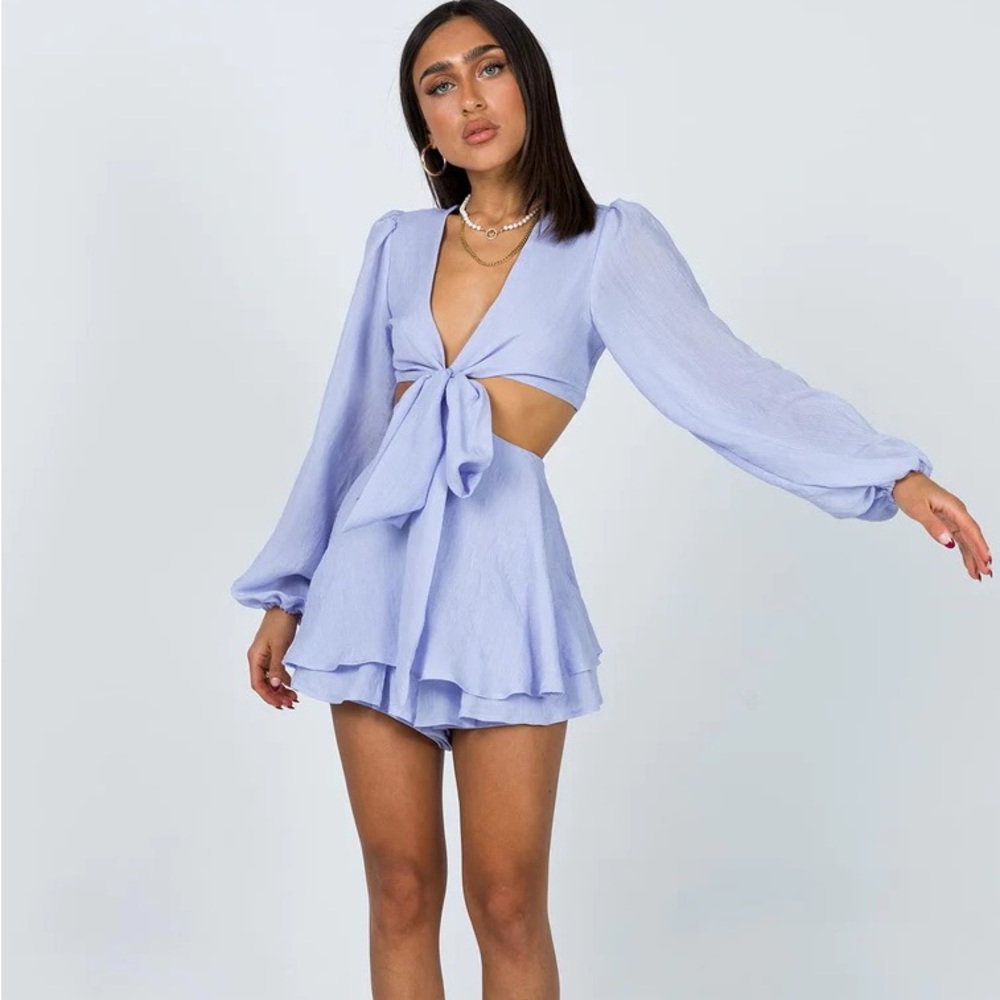 Princess Polly Oceane Romper Blue